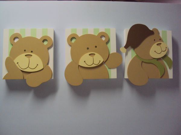 TRIO DE QUADRO URSOS MARRONS Loja de Marli Artes quarto de Bebe Quadro De Urso Para Quarto De Bebe ~ TRIO DE QUADRO URSOS MARRONS Loja de Marli Artes quarto de Bebe